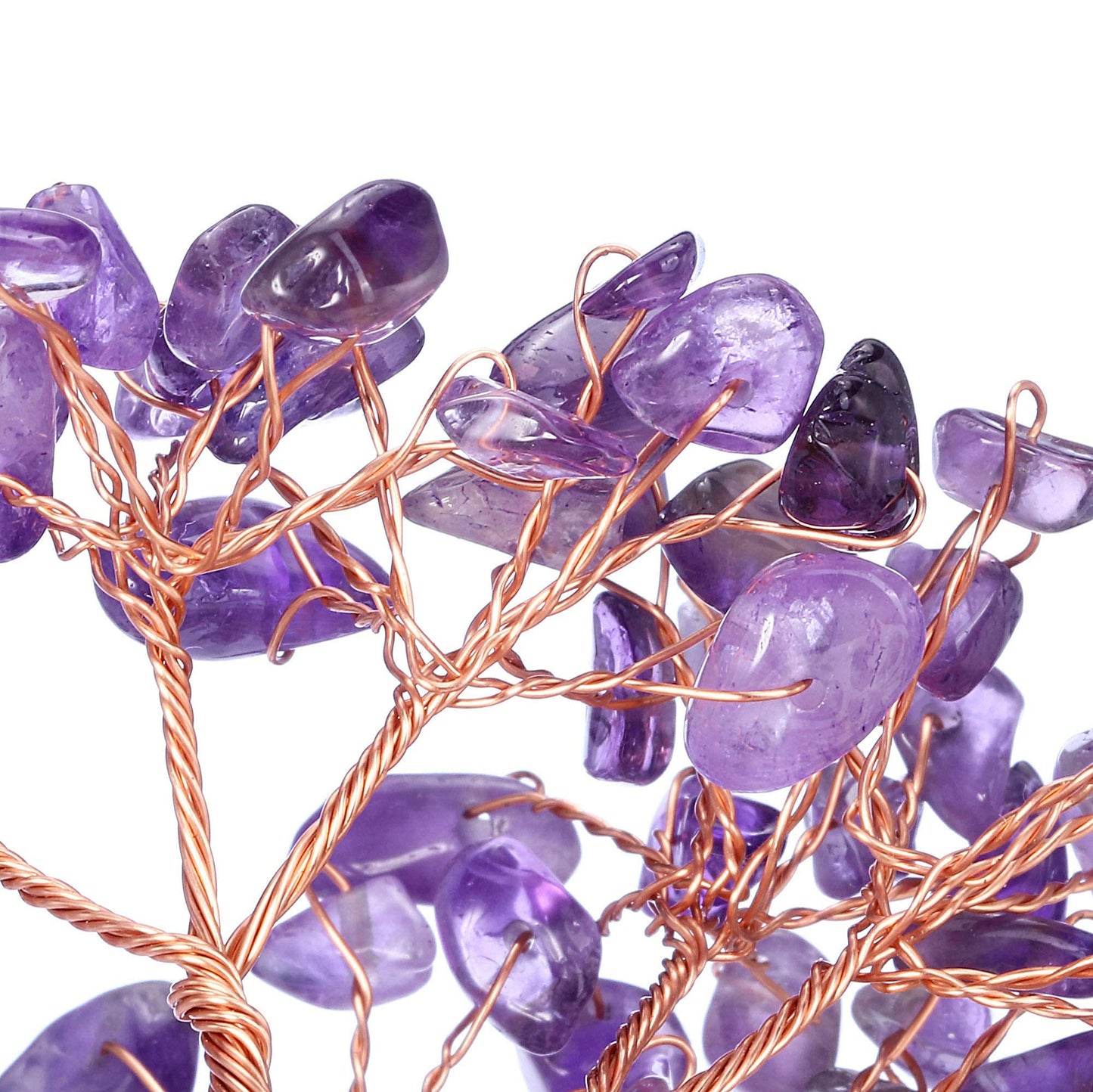 Jovivi Natural Amethyst Crystal Tree, Raw Healing Crystals Fluorite Base Bonsai Money Tree for Home Office Table Decor Wealth and Luck