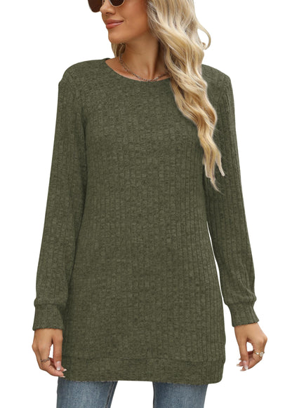 Sweaters for Women Long Sleeve Crewneck Sweatshirt Loose Casual Tunic Tops