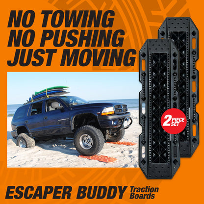 Maxsa 20333-CB Heavy-Duty Escaper Buddy Traction Mats for Off-Road Mud, Sand, & Snow Vehicle Extraction, Bendable, Unbreakable, Coyote Brown, 2 Pack