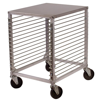 Winco 15-Tier Aluminum Sheet Pan Rack with Hard Top and Wire Slides