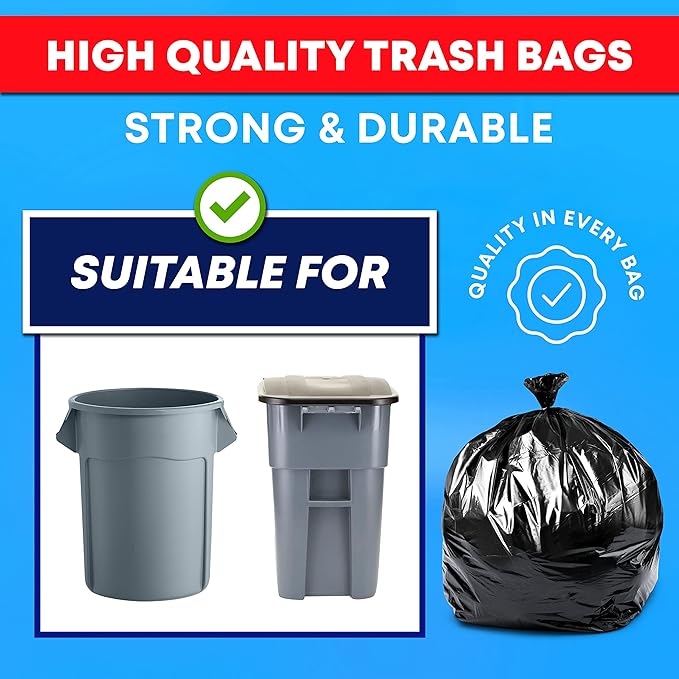 Veska 55 Gallon Trash Bags, 55-60 Gallon Trash Bags Heavy Duty