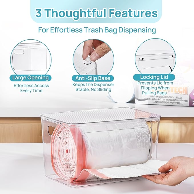 Vtopmart 2 Pack Trash Bag Holder, Stackable Garbage Bag Dispenser