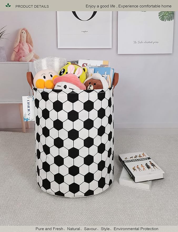 Round Fabric Storage Bin, Decorative Basket, Organizer Basket