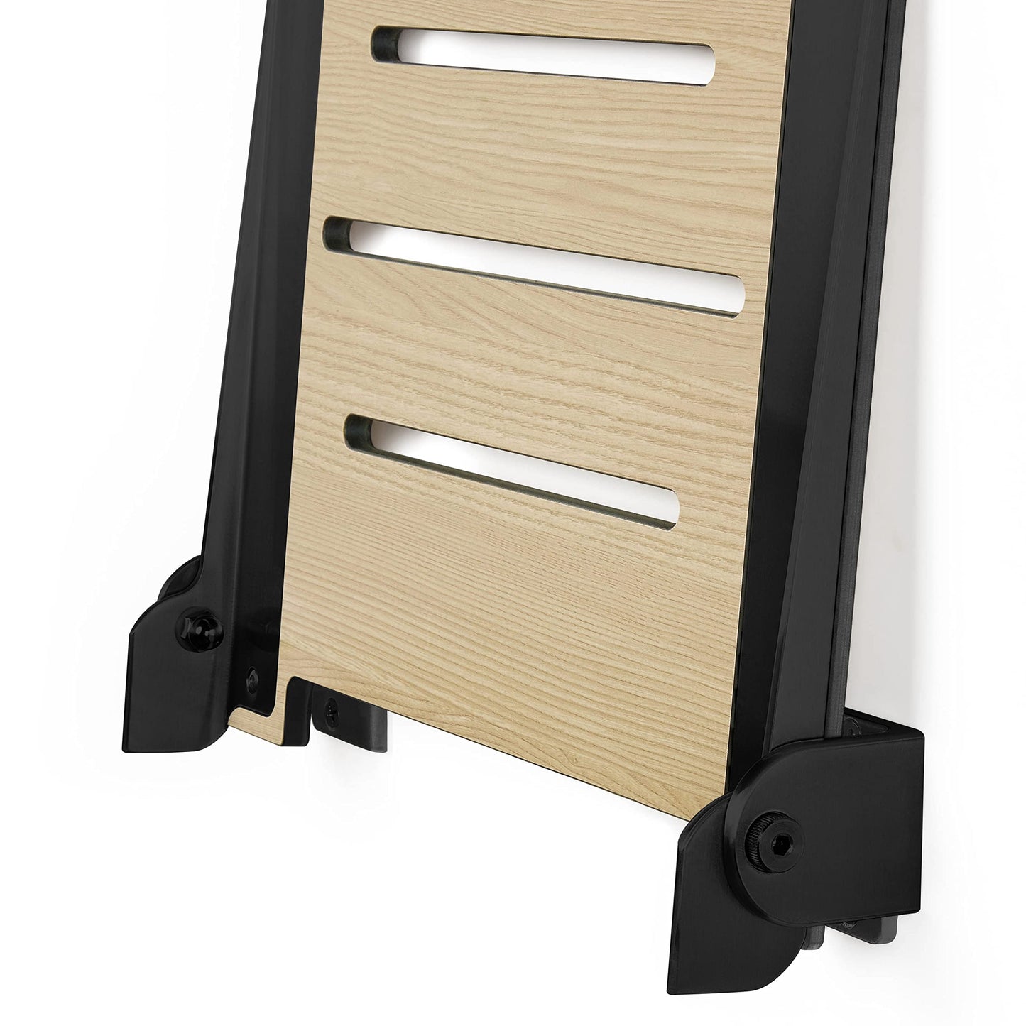 Seachrome 18 inch Silhouette Slimline Folding Wall Mount Shower Bench Seat, Urban Chic Seat with Matte Black Frame