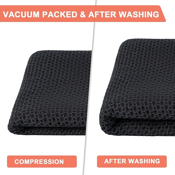 BOOMIBOO 4-Pack Dish Towels, 100% Cotton Waffle Weave, Ultra Soft Absorbent