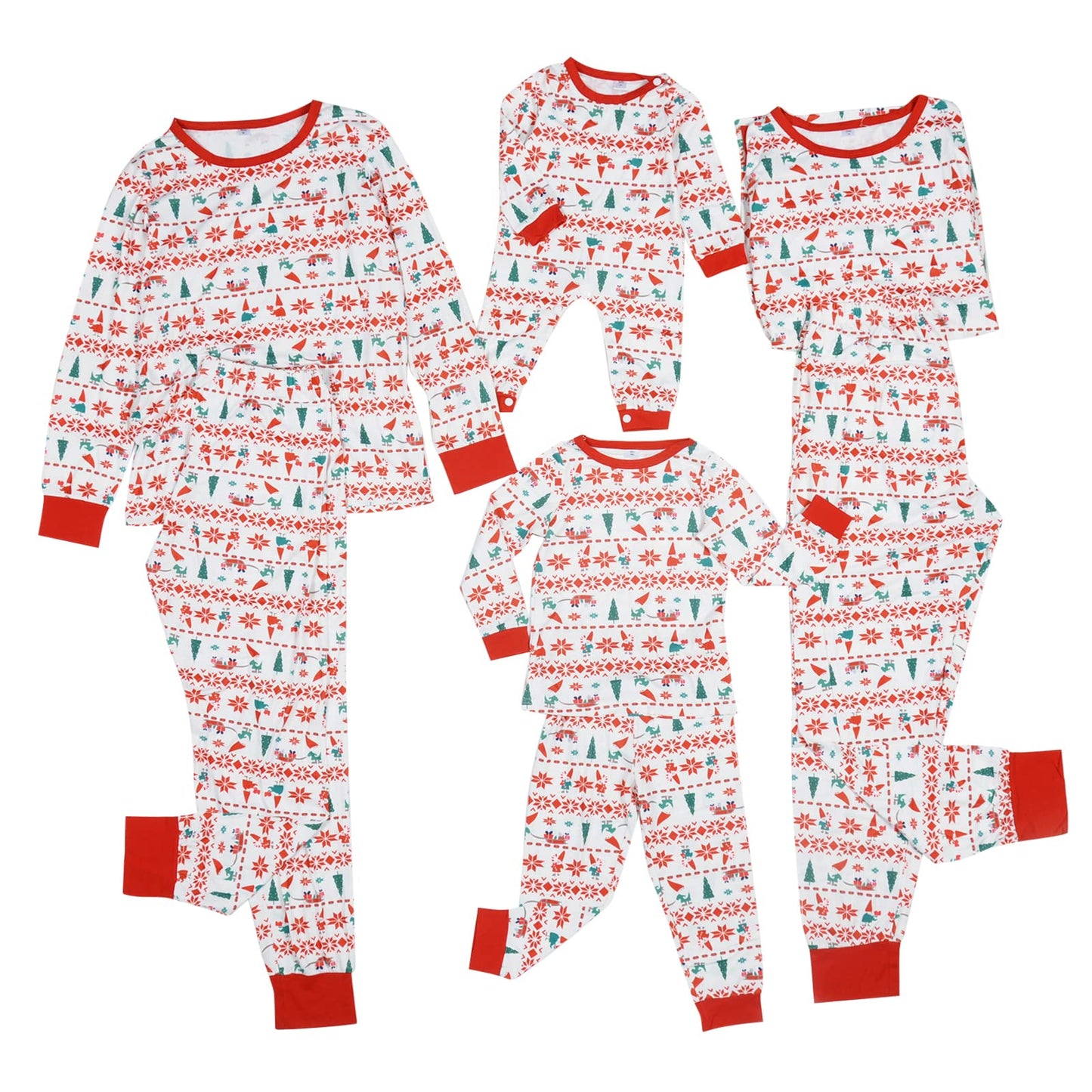 PopReal Christmas Pajamas for Family, Matching Family Christmas PJs Sets Blue Elk Tree Printed Top Sleepwear