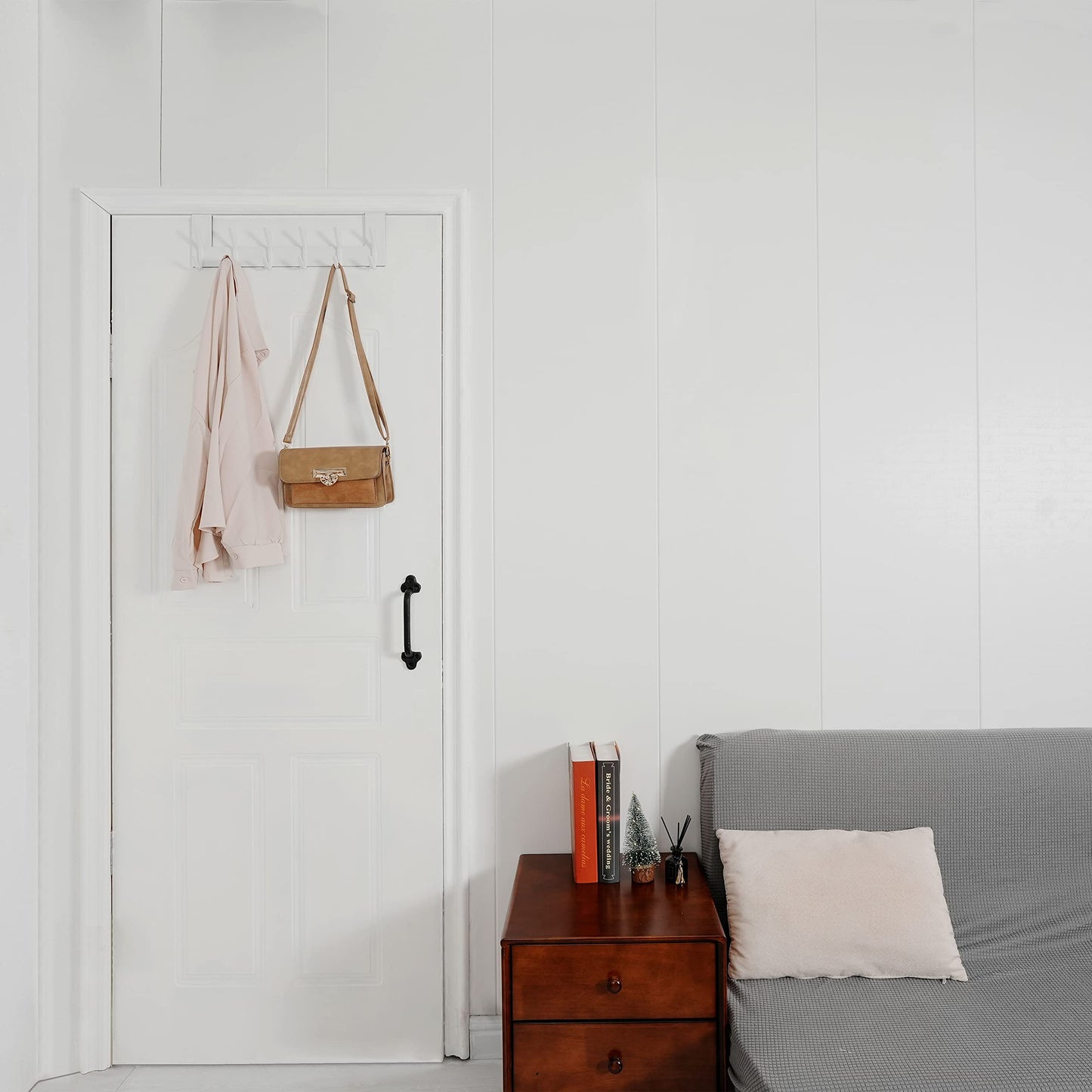 WEBI Over the Door Hooks,Over Door Towel Rack,Door Hanger,Door Coat Hanger,Over the Door Coat Rack,Door Hooks for Hanging Clothes,Back of Door,White