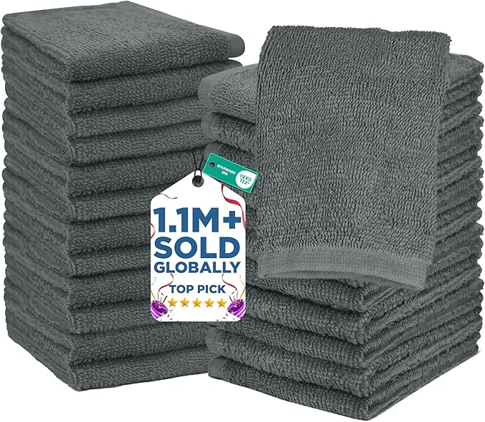 DAN RIVER 24 Pack Wash Cloths for Showering