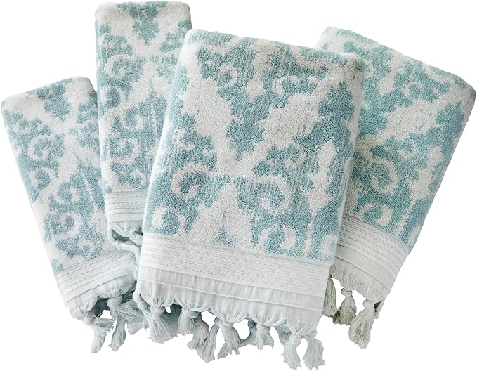 SKL Home Mirage Fringe 2 Bath, 2 Hand Towel Set