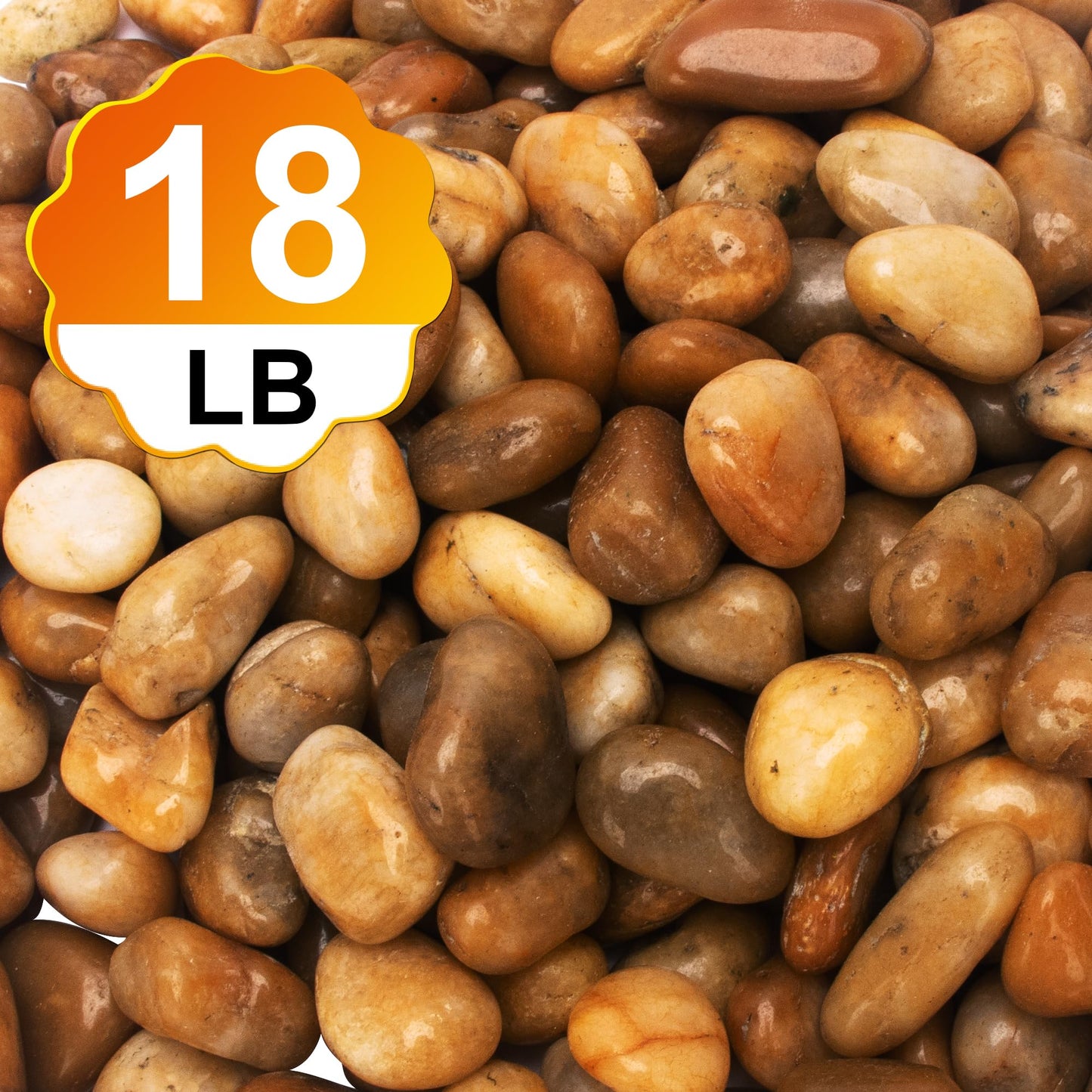 18 Pounds River Rocks for Plants,Polished Decorative Ornamental Pebbels,Garden Landscaping Stones for Vase Fillers Succulents