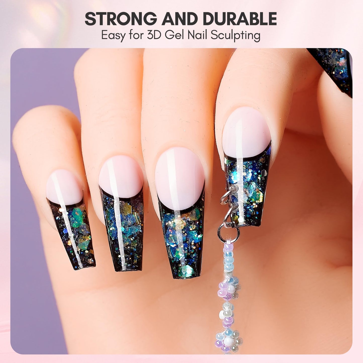 Makartt Clear Gel Builder Kit: Self-Levelling, Long Lasting Extension Hard Gels for Strengthener, Broken Nails Repair Gel Kit with Paper Forms, Dual forms, Nail File and Dual-End Brush 1.06 oz