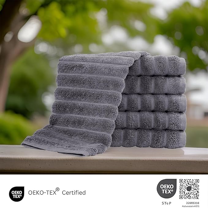 Classic Turkish Towels CTT Luxurious 100% Turkish Cotton Washcloths 6 Pack