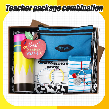 Sieral Graduation Teacher Appreciation Gifts for Women Thank You Teacher Gifts Set First Day of School Appreciation Favor Basket Set of 8(Composition)