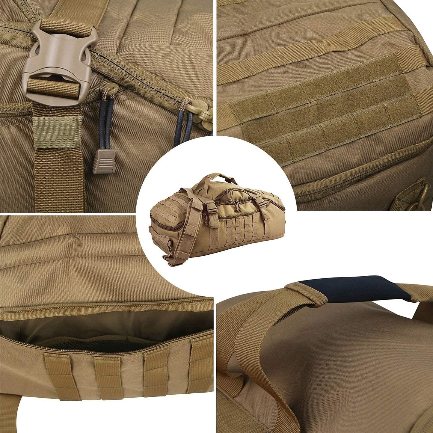 Miramrax Gym Bag Duffle Bags Backpack - Travel Weekender Bag for Men Women Workout Bag for Military,Sports,Overnight,Basketball,Tactical,Football,Waterproof & Tear Resistant (Coyote, 30L)