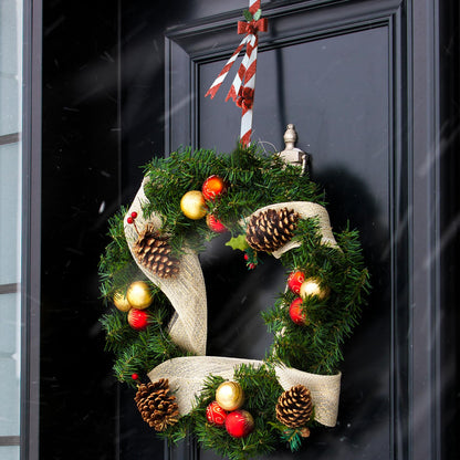 WKHOMEDECO 2 Pack Candy Cane Wreath Hangers for Front Door,Christmas Decoration Metal Over The Door Wreath Hanger Ornament,Door Wreath Hanger