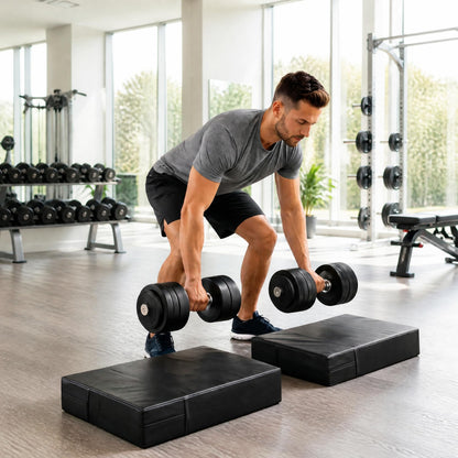 Japard Silencer Drop Pads 2 Pcs,Dumbbell,Workout, Gym, Weightlifting Crash Cushions with PVC Cover, Easy Carry Handles, Deadlift Mat, Exercise Balance Equipment for Fitness, Physical Therapy, Yoga