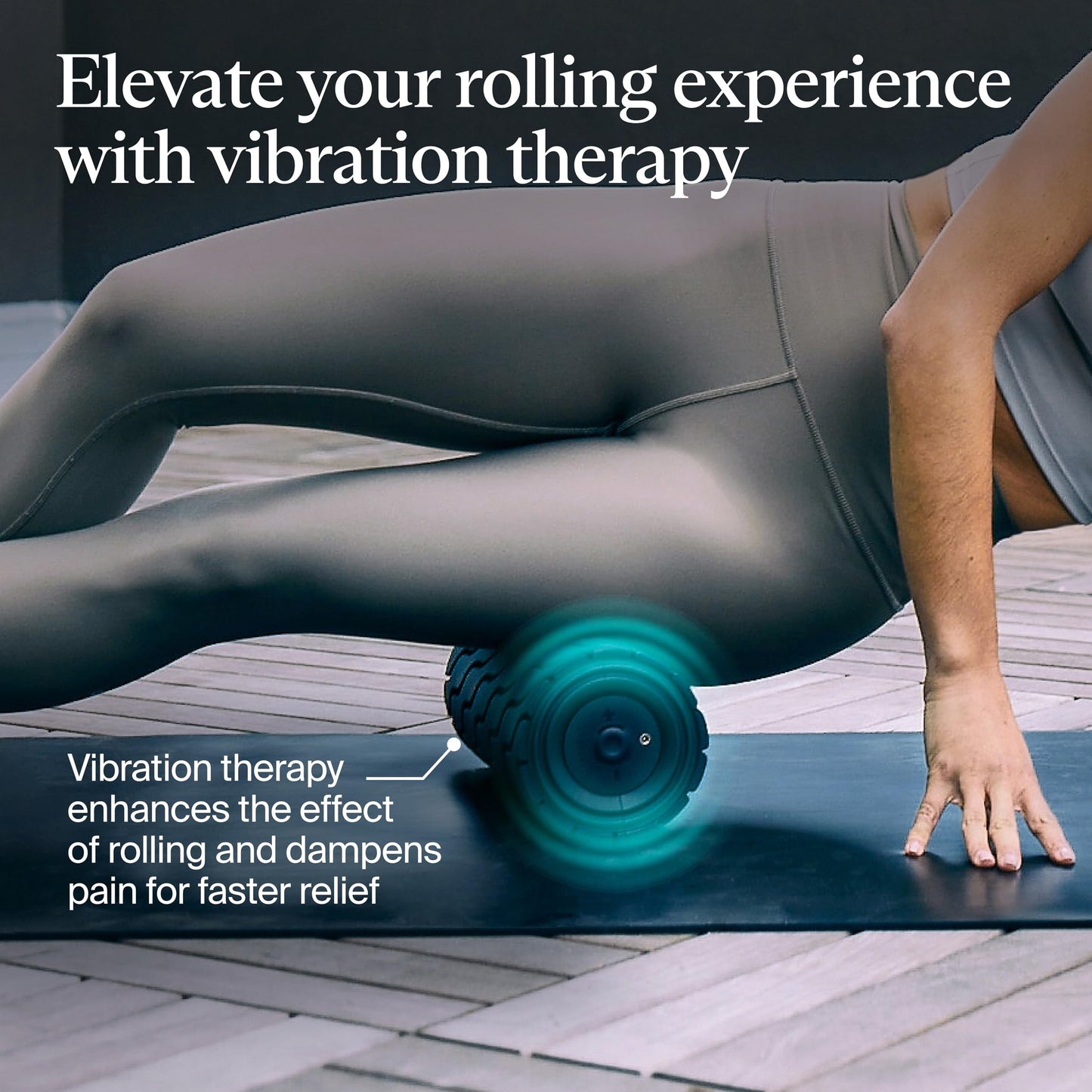 TheraGun Therabody WaveRoller - High Density Foam Roller for Body and Large Muscles. Bluetooth Enabled with 5 Customizable Vibration Frequencies in Therabody App