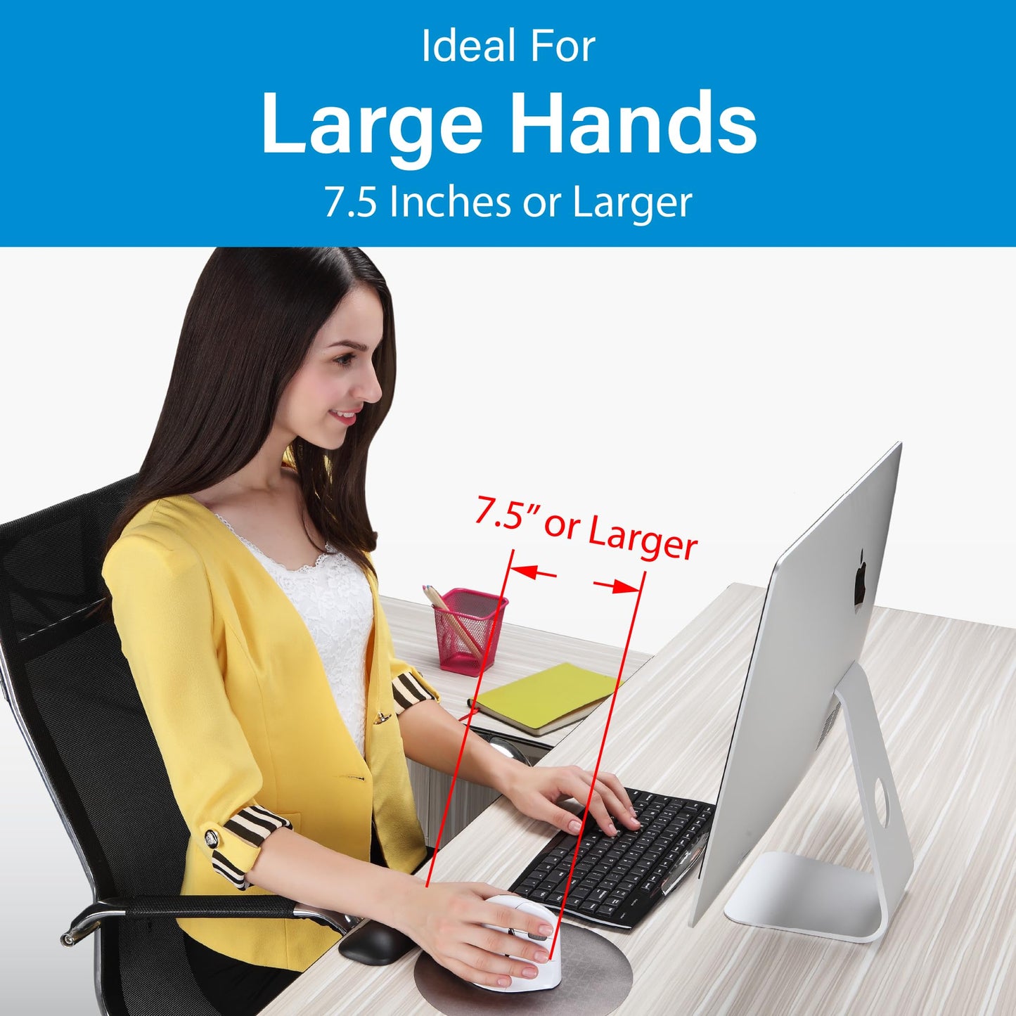 Evoluent – Inventor of The Vertical Mouse – VMDMW Ergonomic Vertical Mouse Right Hand Med USB Wireless, Sculpted for Comfort, Reduces Wrist Strain, 4 Speeds, 6 Customizable Buttons in Windows