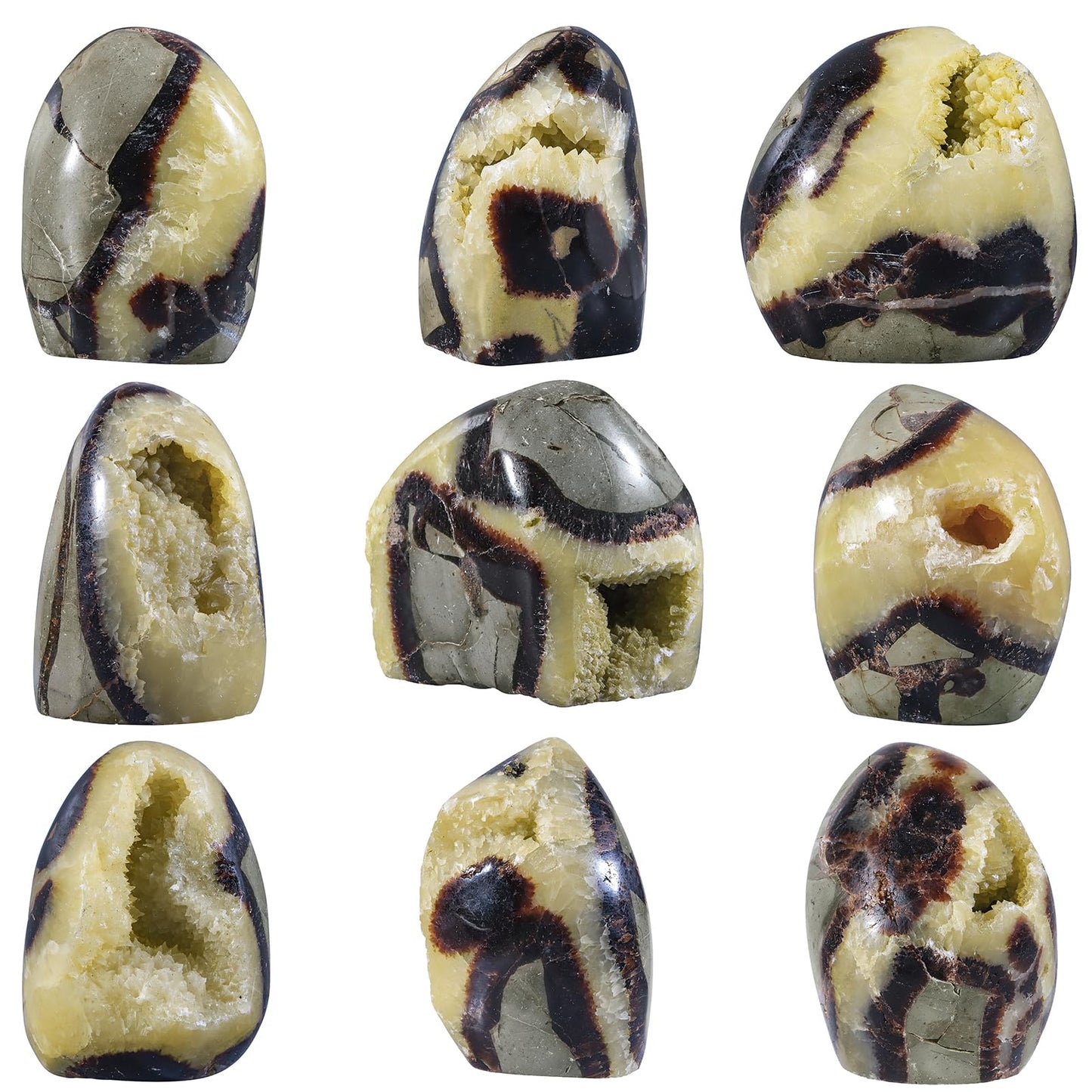 dssmboom Natural Septarian Dragon Stone for Home Decor, Fengshui Crystal Stone Geode Specimen for Reiki Healing, Chakra Balancing, 0.22-0.44lb