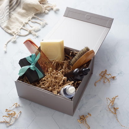 CECOBOX - Gift Boxes with Lids for Presents 6"x6"x2.75" - Matte, Collapsible Magnetic Closure Gift Box - Groomsmen & Bridesmaid Proposal Boxes, Wedding, PR, Birthdays, Holidays (Silver)