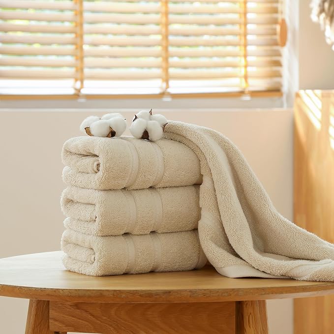Simple&Opulence 4 Pcs Premium Hand Towels 16"x28", 600 GSM 100% Ring Spun Cotton