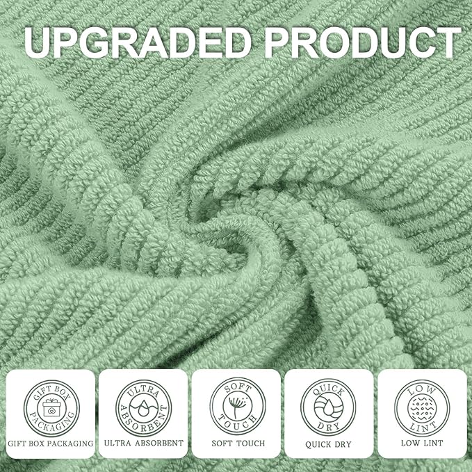 VOOVA & MOVAS Green Towels for Bathroom