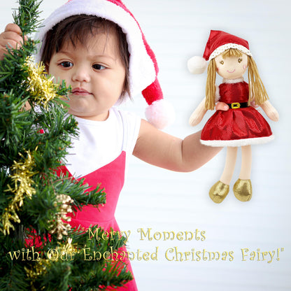 June Garden 12" Enchanted Garden Fairy Holly Evergreen - Plush Stuffed Soft Doll Girl Gift - Christmas Themed