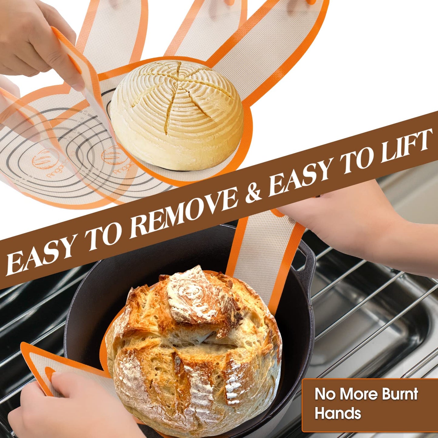 Sourdough Starter Kit, Sourdough Bread Baking Supplies, 9" Round & 10"Oval Rattan Banneton Bread Proofing Baskets Set, Bread baking tools,Silicone bread Sling