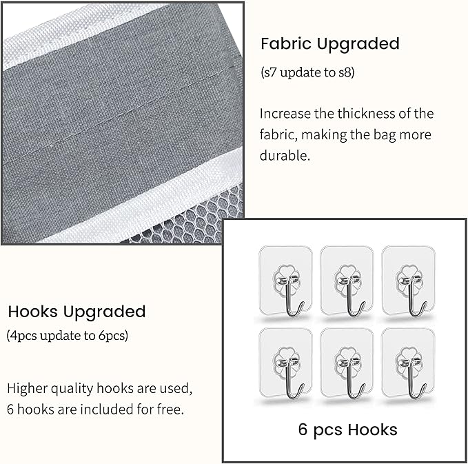 2pcs 3-pockets Large Wall Hanging Organizer Bag, Linen Fabric Door Hanging