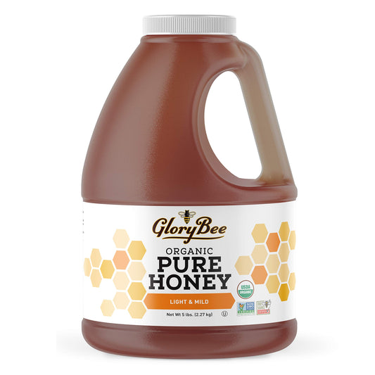 Glorybee, Organic Light & Mild Honey, 100% US Grade A Honey, 5lb
