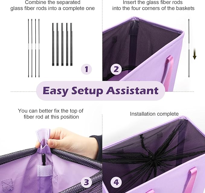 Odonata Slim Laundry Hamper Handles Collapsible Laundry Basket Thin Dirty