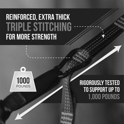 Bear Butt Kodiak Hammock Straps For Trees - 20 Feet Long Hammock Tree Straps - 40 Combined Loops - Holds 1000 Pounds - Camping Hammock Straps - Hammock Tree Straps With Carabiner - Hammock Accessories