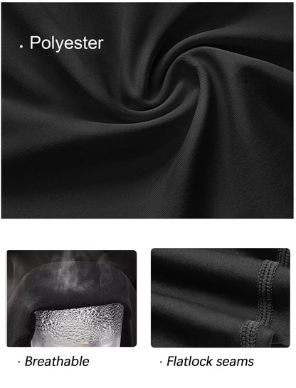 TELALEO 1 Pack Boys' Girls' Compression Shirts Youth Long Sleeve Undershirt Sports Performance Moisture Wicking Baselayer Black M