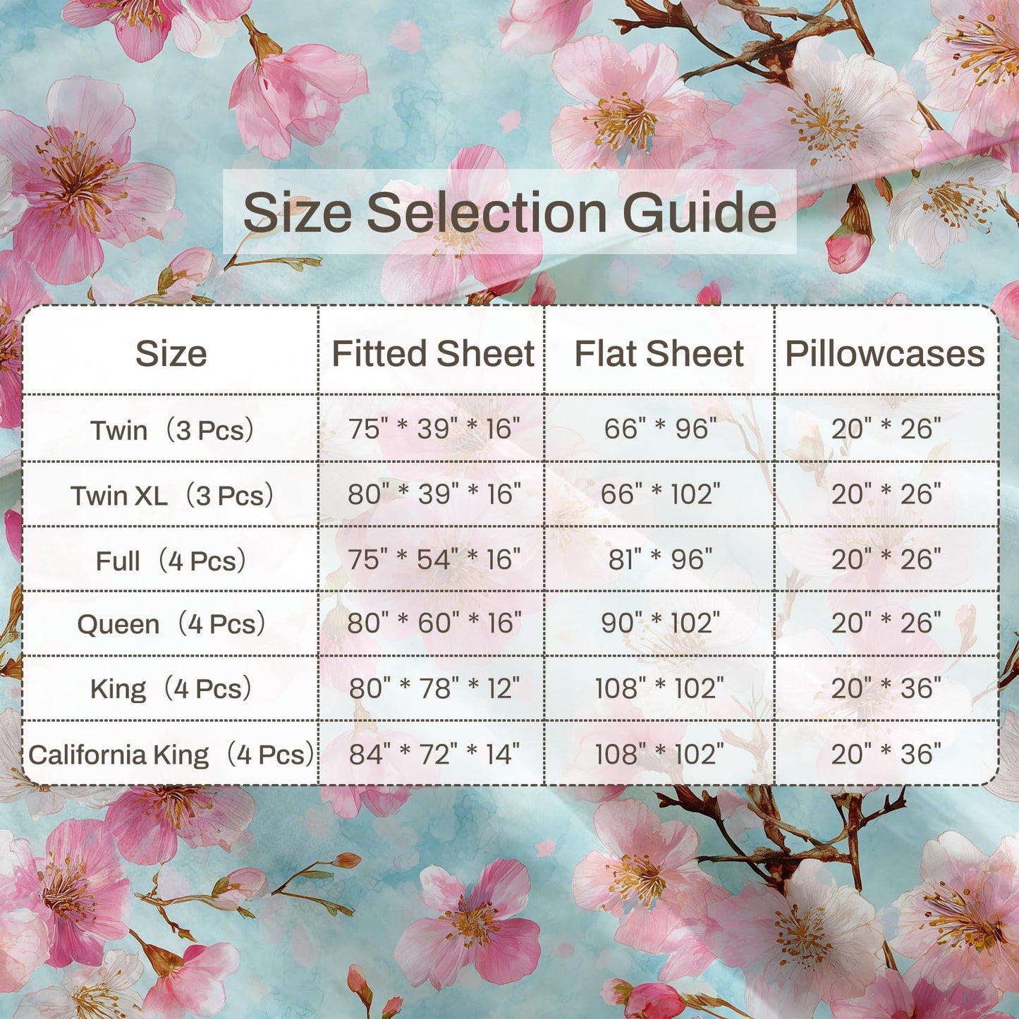 Cherry Blossom Queen Bedding Set Spring Floral Sheet Sets