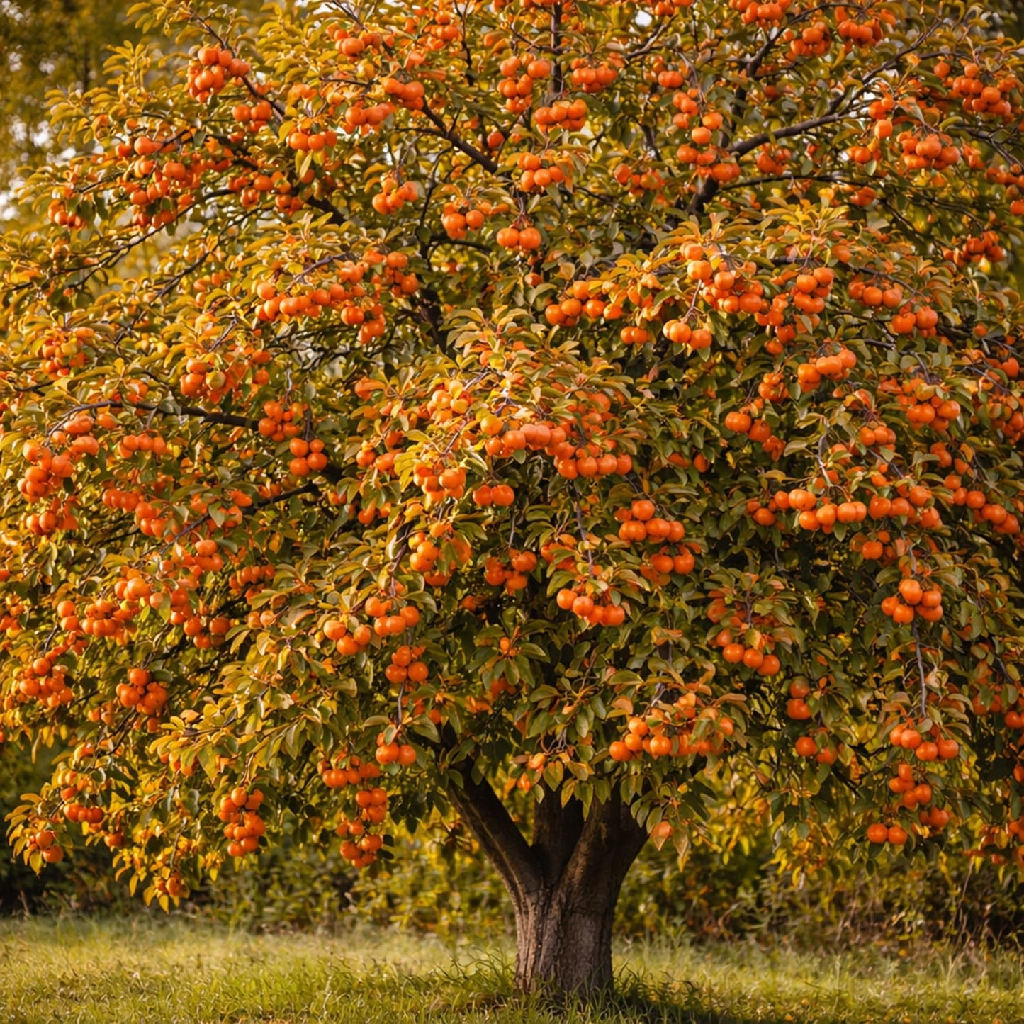 5 American Persimmon Tree Live Plants – Sweet Orange Fruit Tree for Home Garden – Cold Hardy, Easy to Grow, High-Yield Persimmon Variety (5 Pack of Trees)