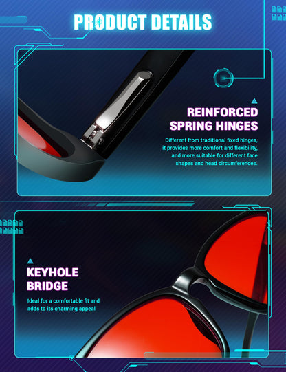 TIJN Sleep Glasses for 99.9% Blue Green Light Blocking Dual AR Coatings Red Lens for Computer Gaming Reduce Eyestrain