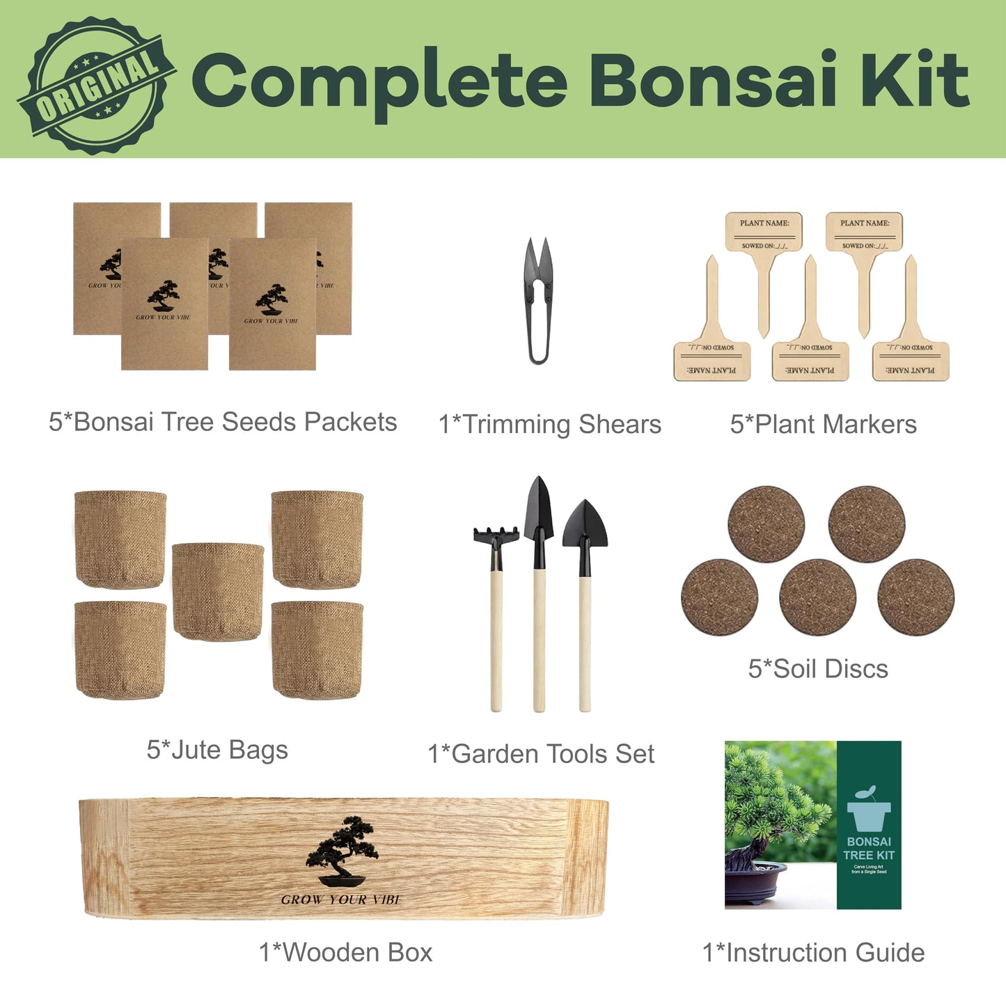 LUOJIBIE Bonsai Tree Kit for Beginners - Unique Gifts for Women, Crafts for Adults, for Women & Men,Complete Indoor Plant Kit,Easy House Plant