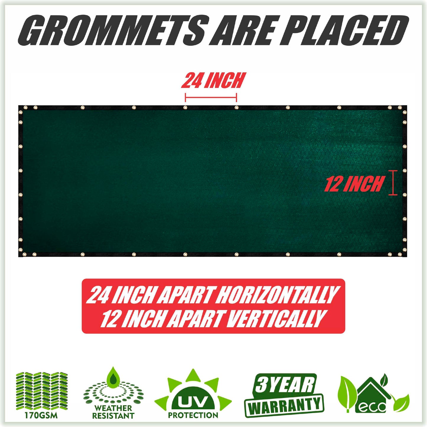 ColourTree 4' x 50' Green Fence Privacy Screen Windscreen Cover Fabric Shade Tarp Netting Mesh Cloth - Commercial Grade 170 GSM - Cable Zip Ties Included - We Make Custom Size