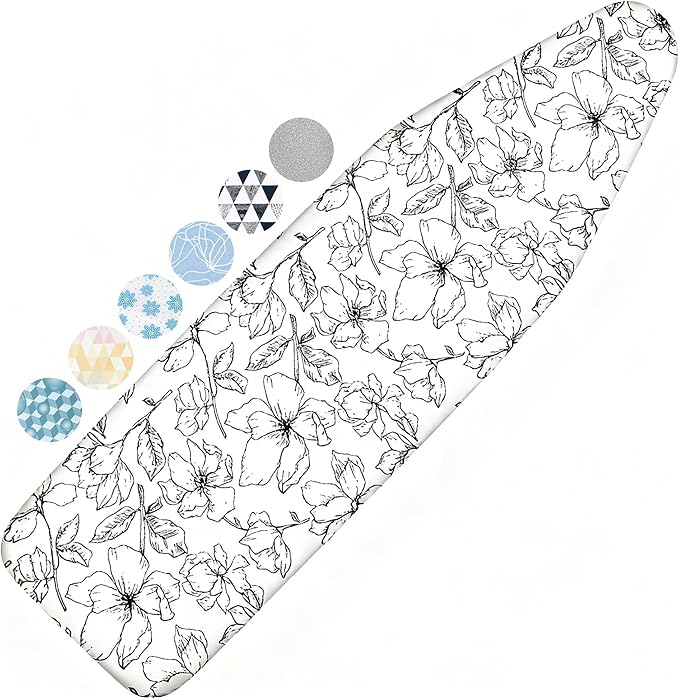 Ironing Board Cover and Pad, 15x54 Standard Size Thick Iron Padding, Scorch &