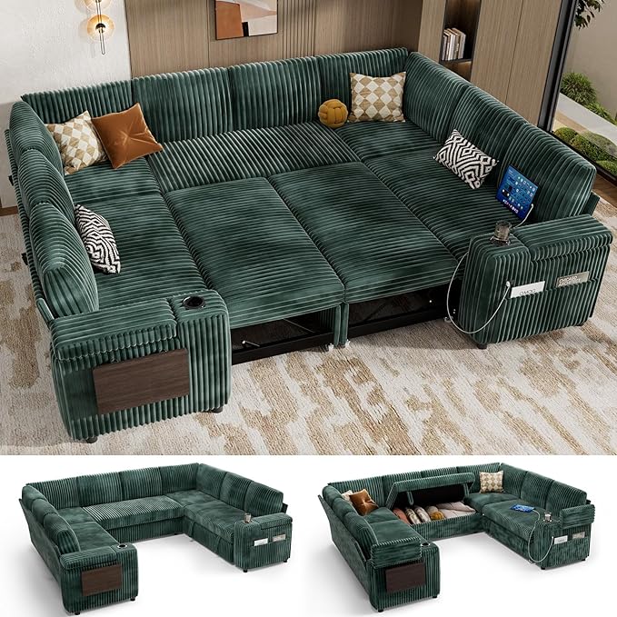 Vipbear 111" Modular Sectional Sleeper Sofa