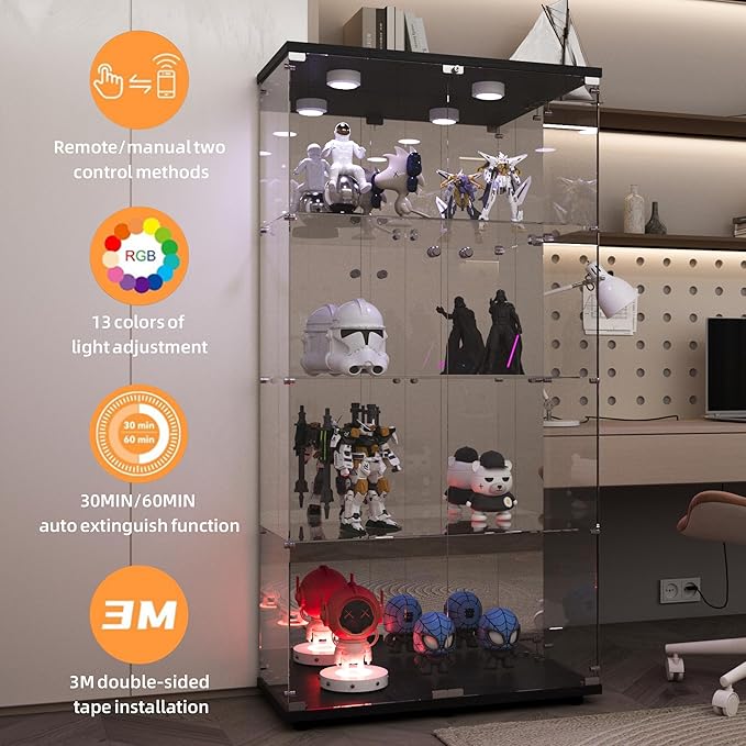 LFT HUIMEI2Y Glass Display Cabinet 4-Shelf