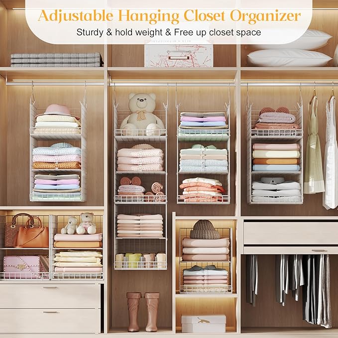 5 Tier Hanging Closet Organizer Separable Hanging Closet Shelves