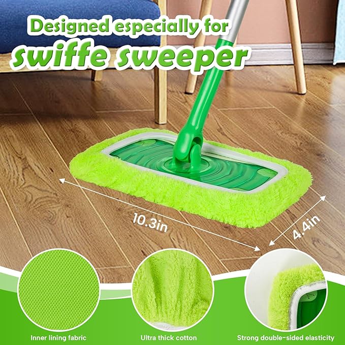3 Pack Reusable Microfiber Mop Pads