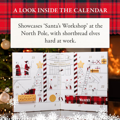 Walker’s 2025 Advent Calendar with Shortbread Cookies from Scotland - 24 Count (10.4 oz) - Limited Edition Cookie Box with Christmas Cookies in Various Shapes and Flavors