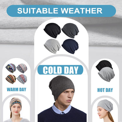 ELLEWIN Slouchy Beanie Hip-Hop Hats Cap for Men Women Soft Lightweight Running Adult Beanie Hats