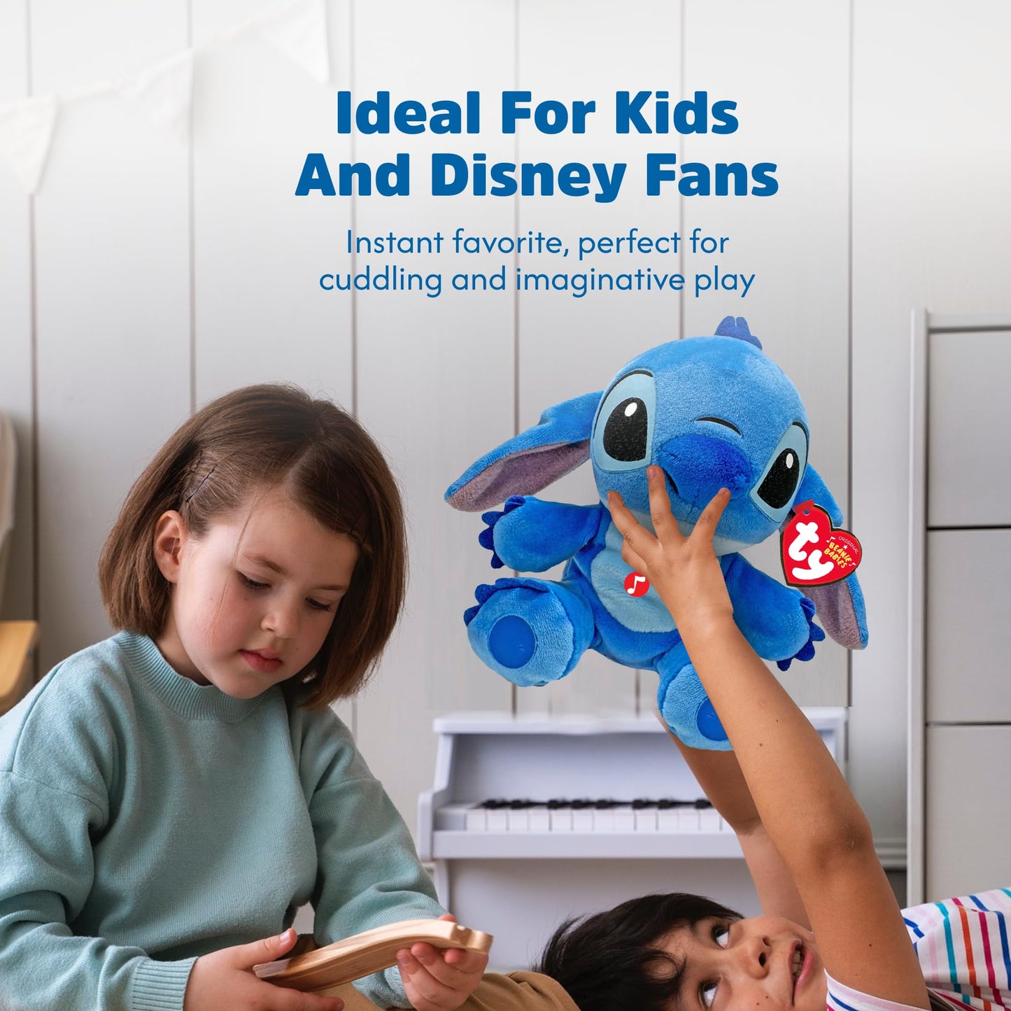 TY Stitch Beanie Babies 15CM – As Seen in the Movie, Soft Plush Toy with Sound, Collectible and Cuddly Plushies for Kids