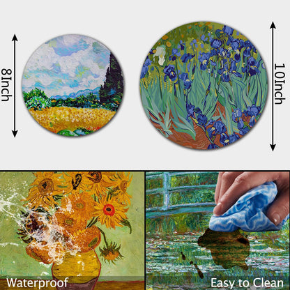 Tucocoo Van Gogh Irises Stove Burner Covers,Gas Stove Burner Top Covers Set of 4, 8Inch and 10Inch Stove Top Covers for Electric Stove Country Classic Round Metal Stove Burner Covers Kitchen Decor