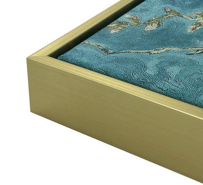 Wieco Art Framed Wall Art Canvas Prints of Almond Blossom by Vincent Van Gogh Paintings Reproduction Abstract Artwork for Wall Decor Golden Frame
