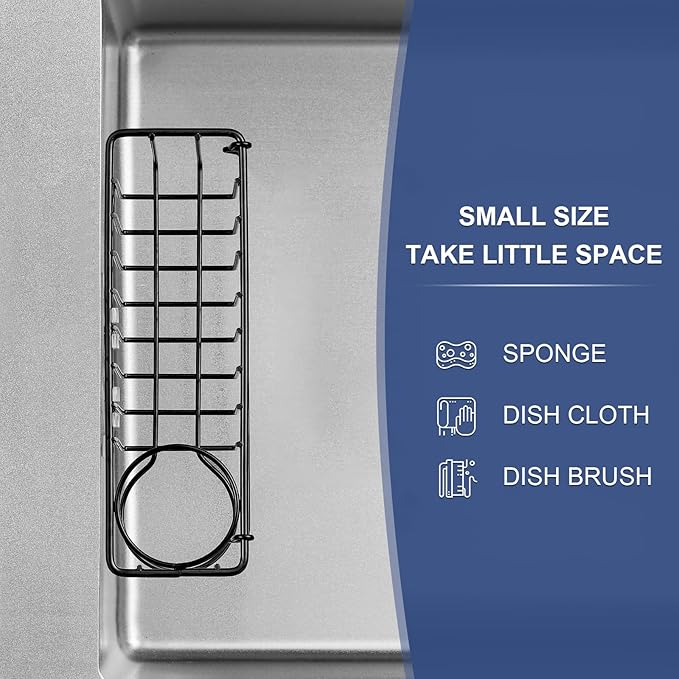 3-In-1 Sponge Holder for Kitchen Sink, 2 Type Suspension Options, Hanging Sink