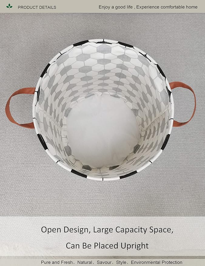 Round Fabric Storage Bin, Decorative Basket, Organizer Basket